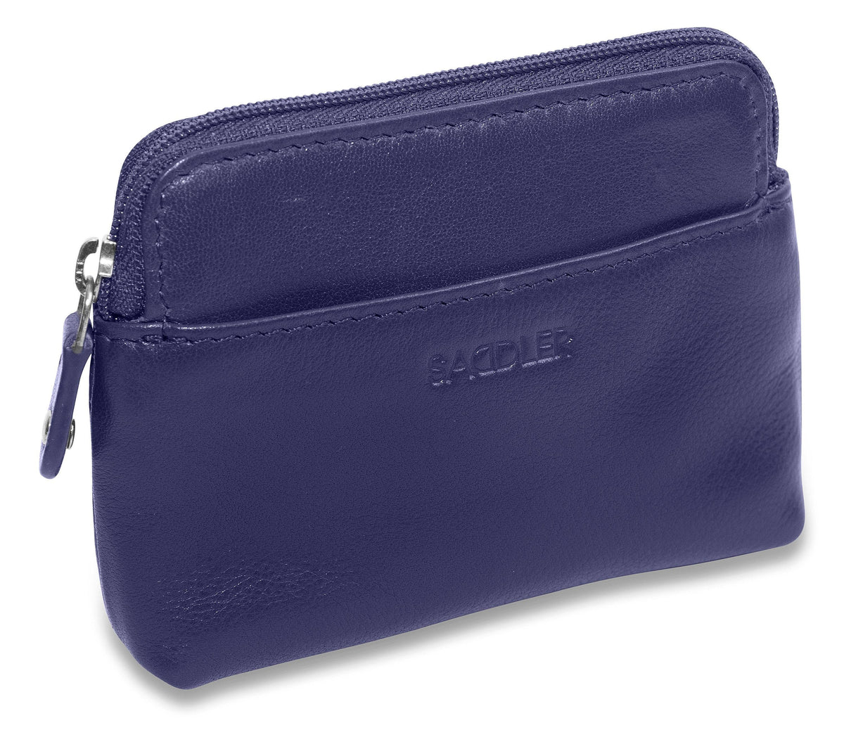Compact Leather Zip-Top Purse "Pia", Handmade by Saddler | RFID Protected & Gift Boxed | Multi-Functional Card, Coin & Key Holder