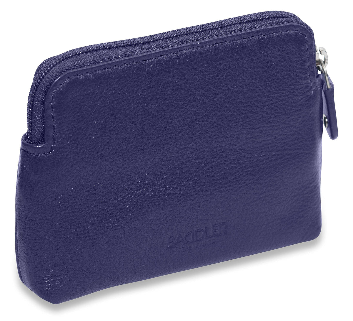 Compact Leather Zip-Top Purse "Pia", Handmade by Saddler | RFID Protected & Gift Boxed | Multi-Functional Card, Coin & Key Holder