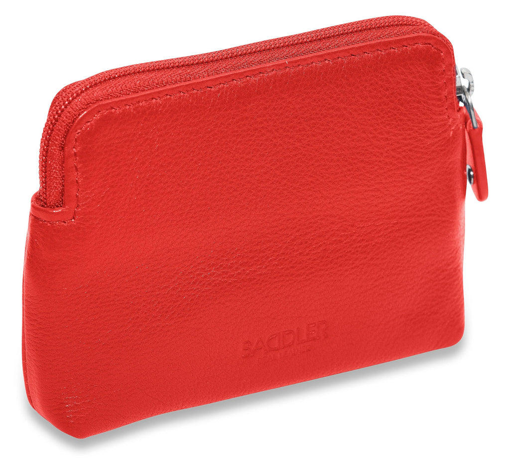 Compact Leather Zip-Top Purse "Pia", Handmade by Saddler | RFID Protected & Gift Boxed | Multi-Functional Card, Coin & Key Holder