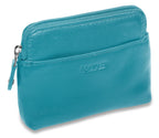Compact Leather Zip-Top Purse "Pia", Handmade by Saddler | RFID Protected & Gift Boxed | Multi-Functional Card, Coin & Key Holder