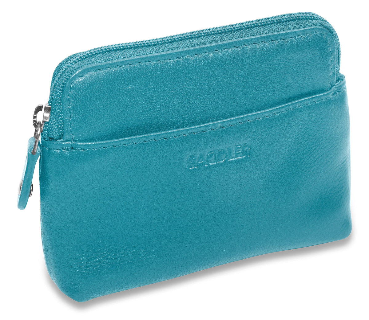 Compact Leather Zip-Top Purse "Pia", Handmade by Saddler | RFID Protected & Gift Boxed | Multi-Functional Card, Coin & Key Holder