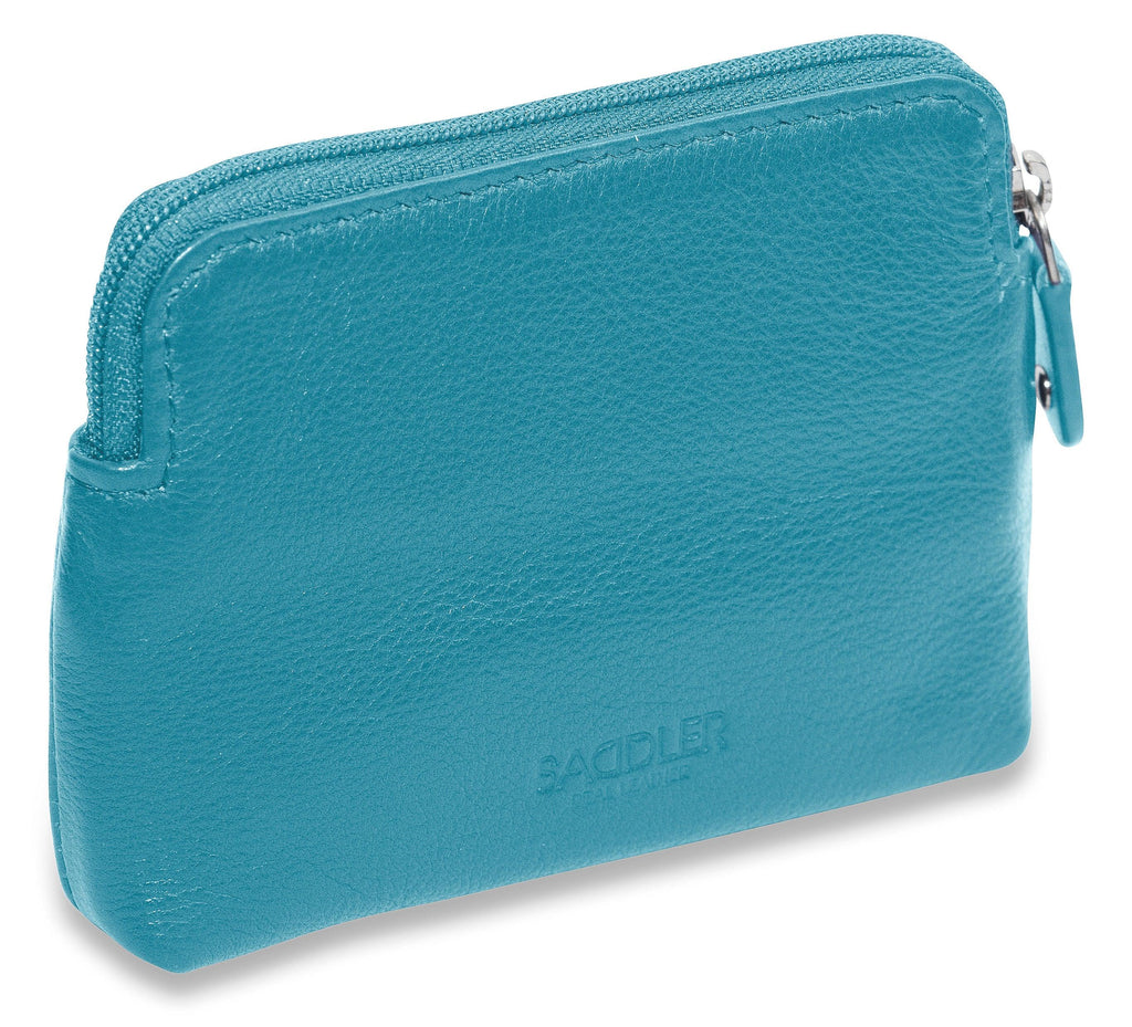 Compact Leather Zip-Top Purse "Pia", Handmade by Saddler | RFID Protected & Gift Boxed | Multi-Functional Card, Coin & Key Holder