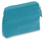 Compact Leather Zip-Top Purse "Pia", Handmade by Saddler | RFID Protected & Gift Boxed | Multi-Functional Card, Coin & Key Holder