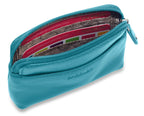 Compact Leather Zip-Top Purse "Pia", Handmade by Saddler | RFID Protected & Gift Boxed | Multi-Functional Card, Coin & Key Holder