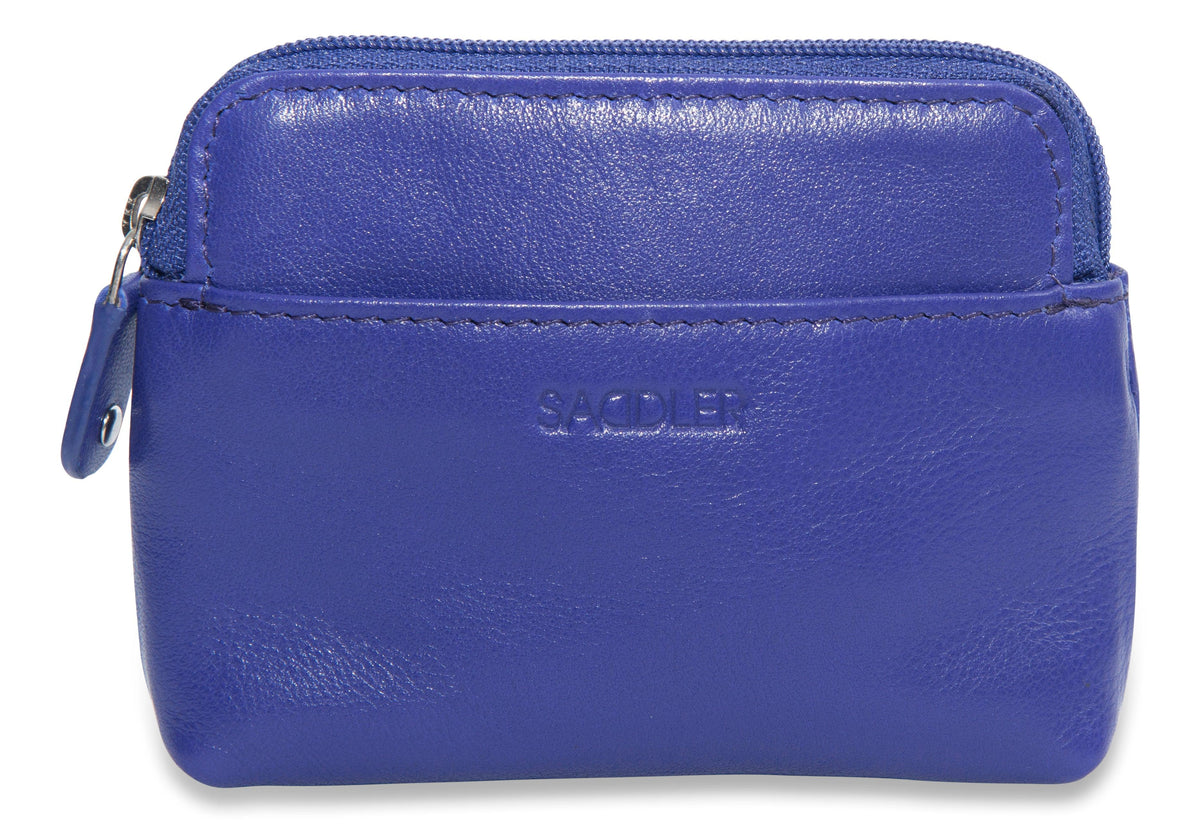 Compact Leather Zip-Top Purse "Pia", Handmade by Saddler | RFID Protected & Gift Boxed | Multi-Functional Card, Coin & Key Holder