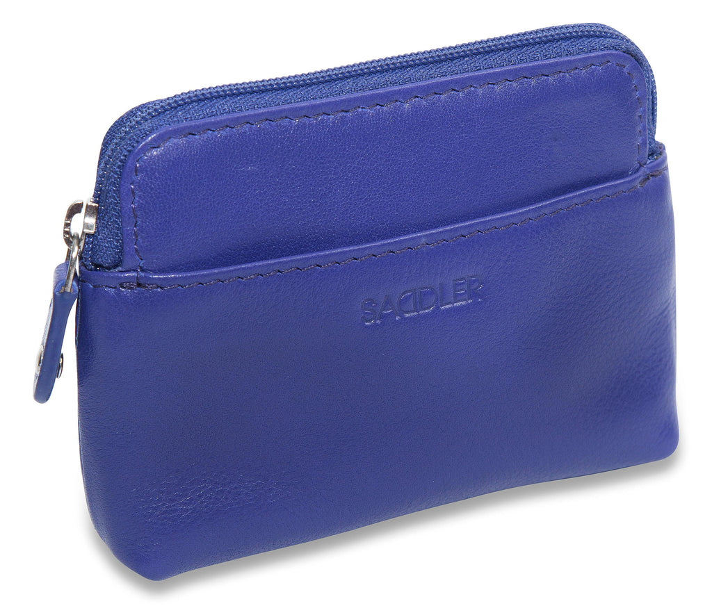 Compact Leather Zip-Top Purse "Pia", Handmade by Saddler | RFID Protected & Gift Boxed | Multi-Functional Card, Coin & Key Holder