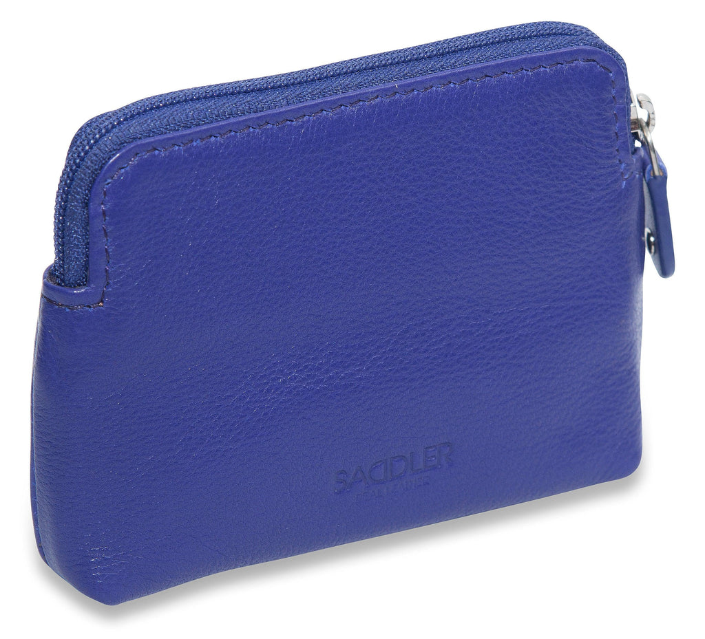 Compact Leather Zip-Top Purse "Pia", Handmade by Saddler | RFID Protected & Gift Boxed | Multi-Functional Card, Coin & Key Holder