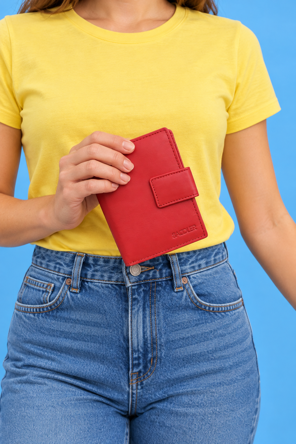 SADDLER EMILY Handmade Leather Mid-Size Wallet, RFID Protected | 10 Card Slots, Secure Tab Closure & Zipped Coin Pocket | Gift Boxed