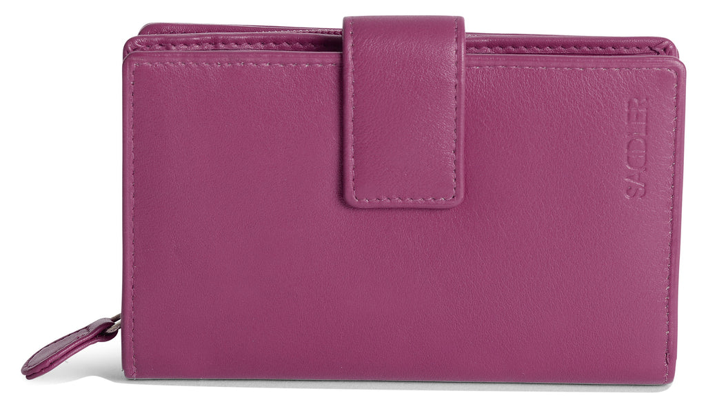 SADDLER GEORGIE Leather Double-Sided Purse, 13 Card Slots, Generous Space for Notes and Coins, RFID Protected