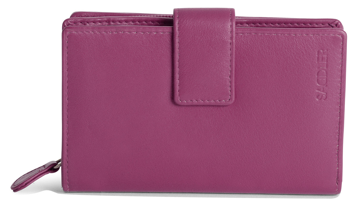 SADDLER GEORGIE Leather Double-Sided Purse, 13 Card Slots, Generous Space for Notes and Coins, RFID Protected