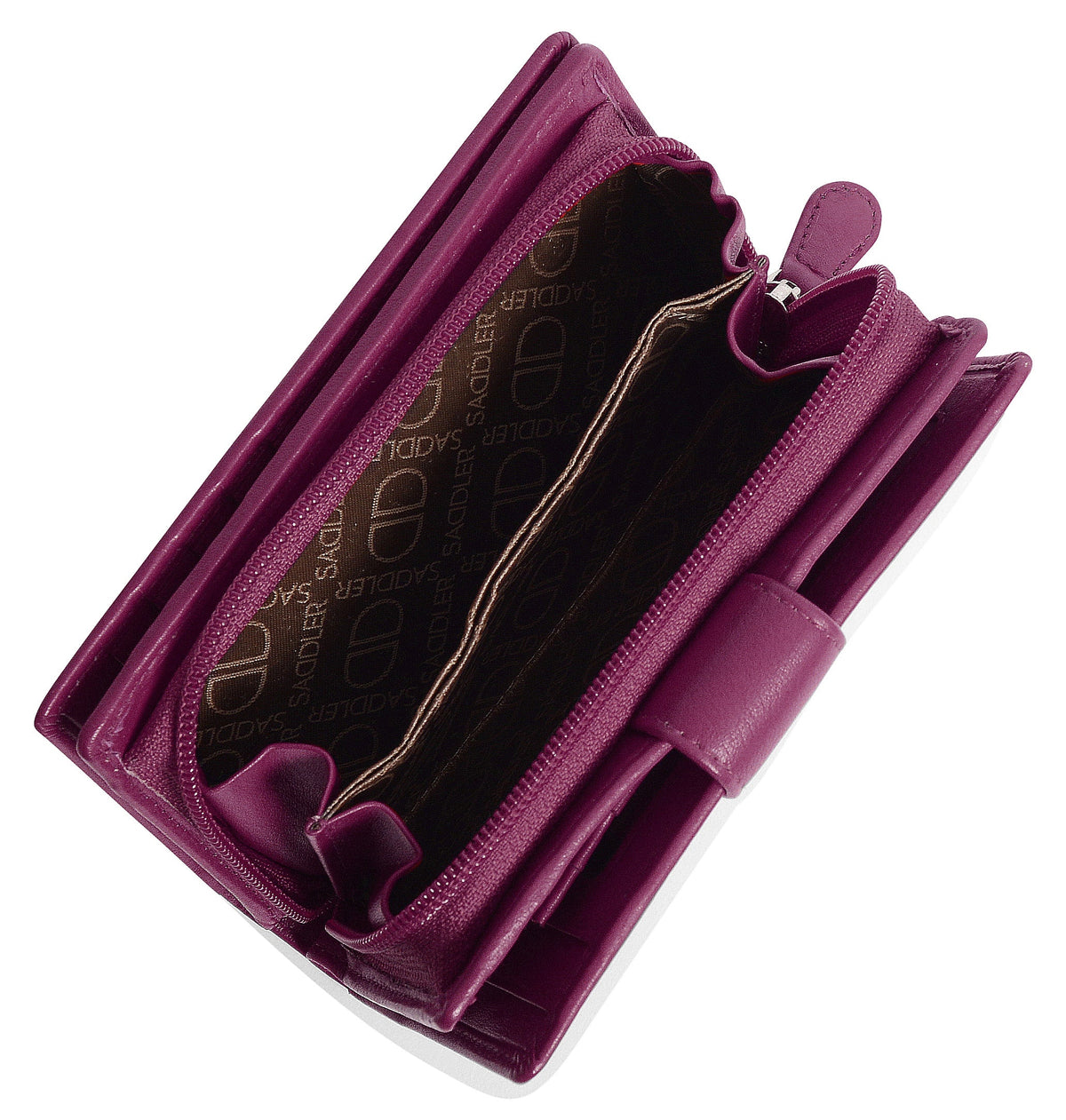 SADDLER GEORGIE Leather Double-Sided Purse, 13 Card Slots, Generous Space for Notes and Coins, RFID Protected