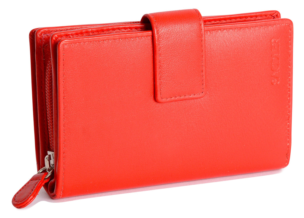 SADDLER GEORGIE Leather Double-Sided Purse, 13 Card Slots, Generous Space for Notes and Coins, RFID Protected
