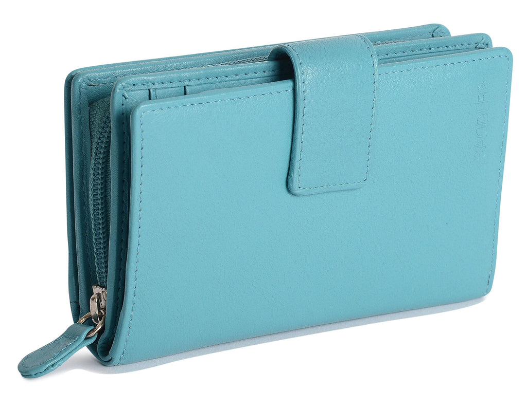 SADDLER GEORGIE Leather Double-Sided Purse, 13 Card Slots, Generous Space for Notes and Coins, RFID Protected