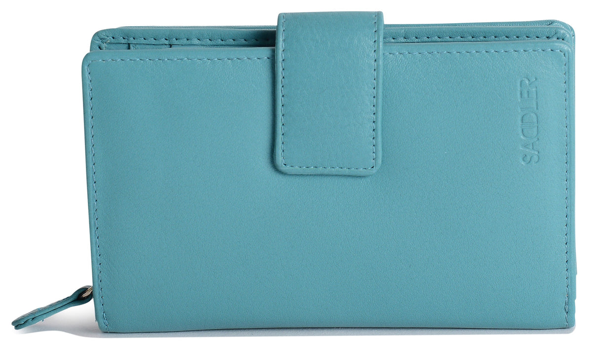 SADDLER GEORGIE Leather Double-Sided Purse, 13 Card Slots, Generous Space for Notes and Coins, RFID Protected
