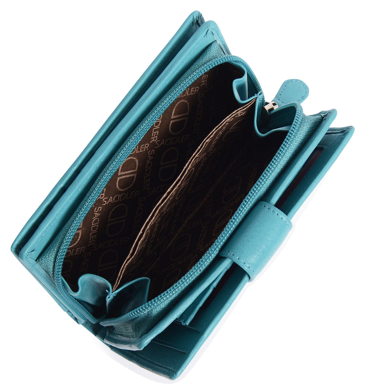 SADDLER GEORGIE Leather Double-Sided Purse, 13 Card Slots, Generous Space for Notes and Coins, RFID Protected