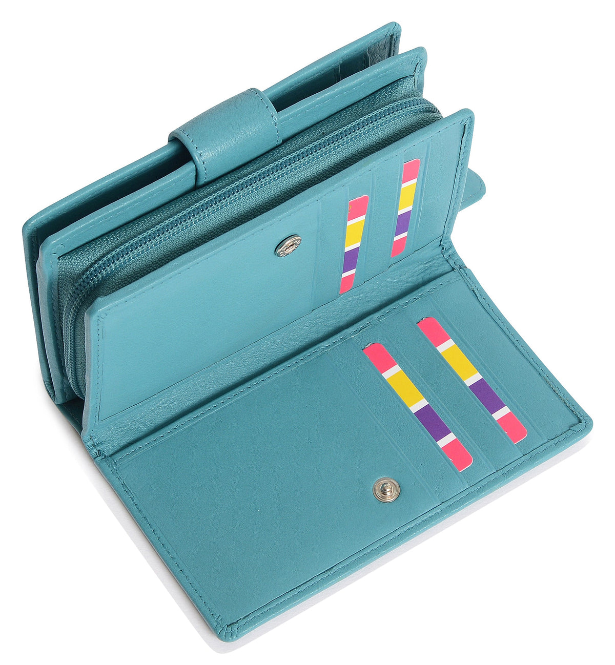 SADDLER GEORGIE Leather Double-Sided Purse, 13 Card Slots, Generous Space for Notes and Coins, RFID Protected