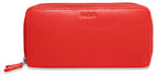 SADDLER GABRIELLA Leather Double Zip Around Purse, 8 Card Slots, Phone Pocket, and Coin Purse, RFID Protected