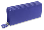 SADDLER GABRIELLA Leather Double Zip Around Purse, 8 Card Slots, Phone Pocket, and Coin Purse, RFID Protected