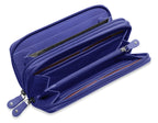 SADDLER GABRIELLA Leather Double Zip Around Purse, 8 Card Slots, Phone Pocket, and Coin Purse, RFID Protected