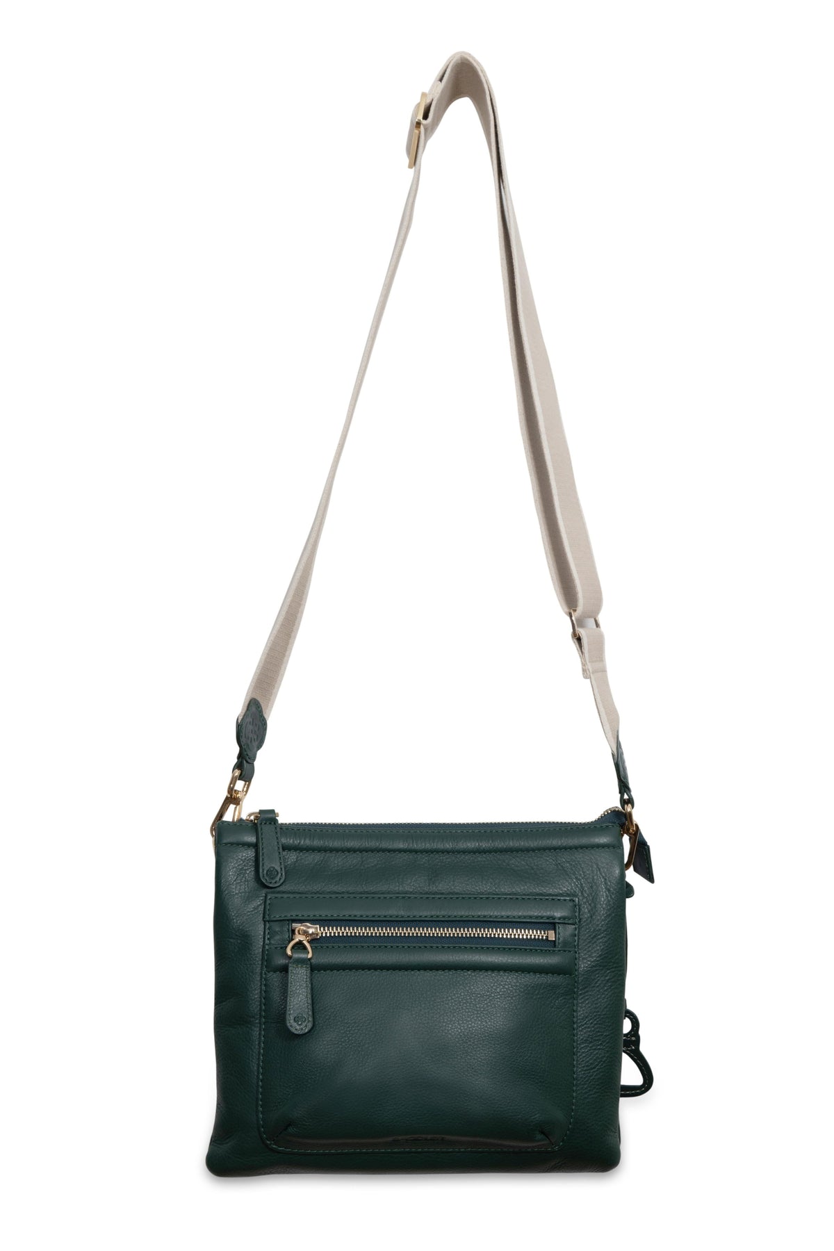 Ellen Leather 3-Section Zip-Top Crossbody bag, Handmade by Saddler