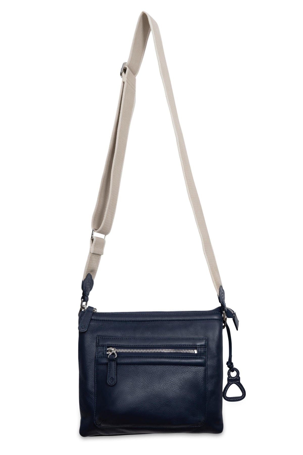Ellen Leather 3-Section Zip-Top Crossbody bag, Handmade by Saddler