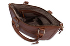 SADDLER "Chloe" Real Leather Twin-Handle Handbag with Crossbody Strap, Handmade, with Keepsake Pouch