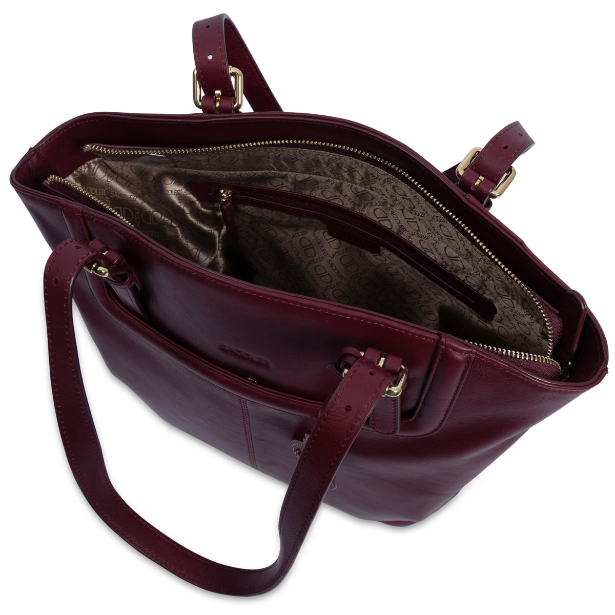 Sienna Zip Top Tote Shopper Bag for Women, Handmade by Saddler