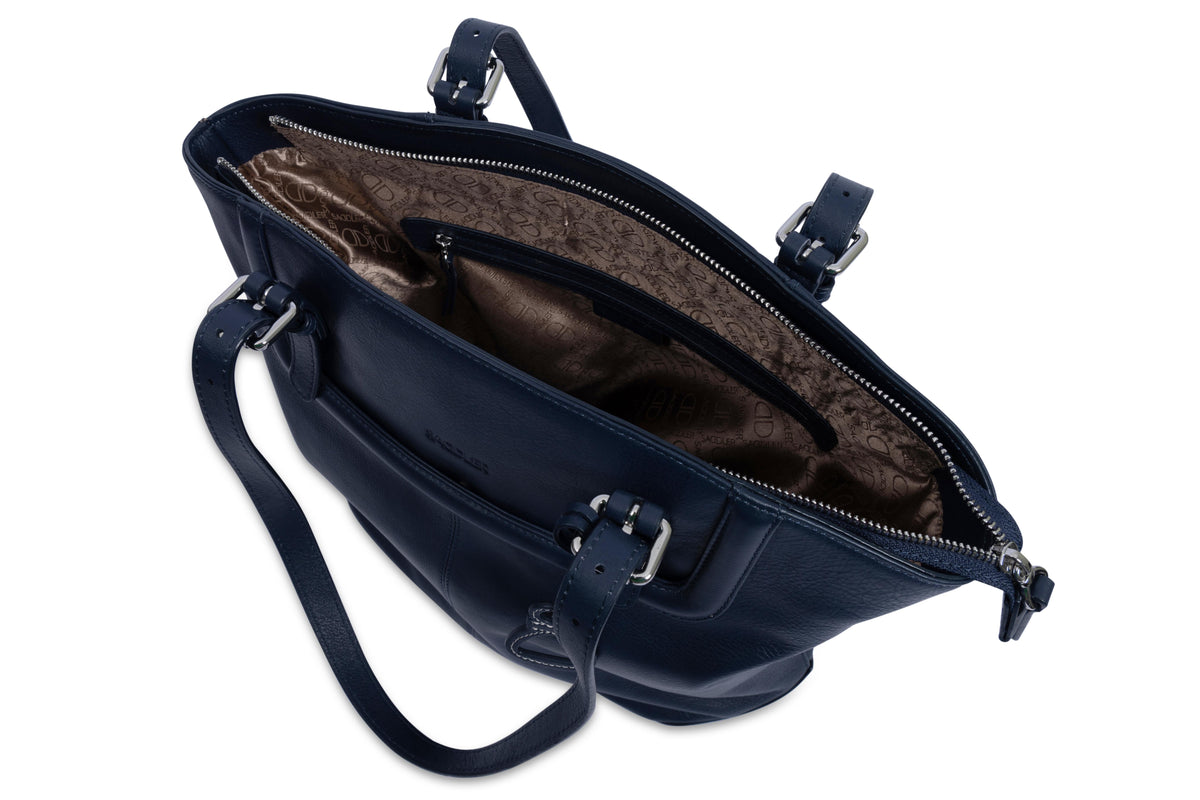 Sienna Zip Top Tote Shopper Bag for Women, Handmade by Saddler