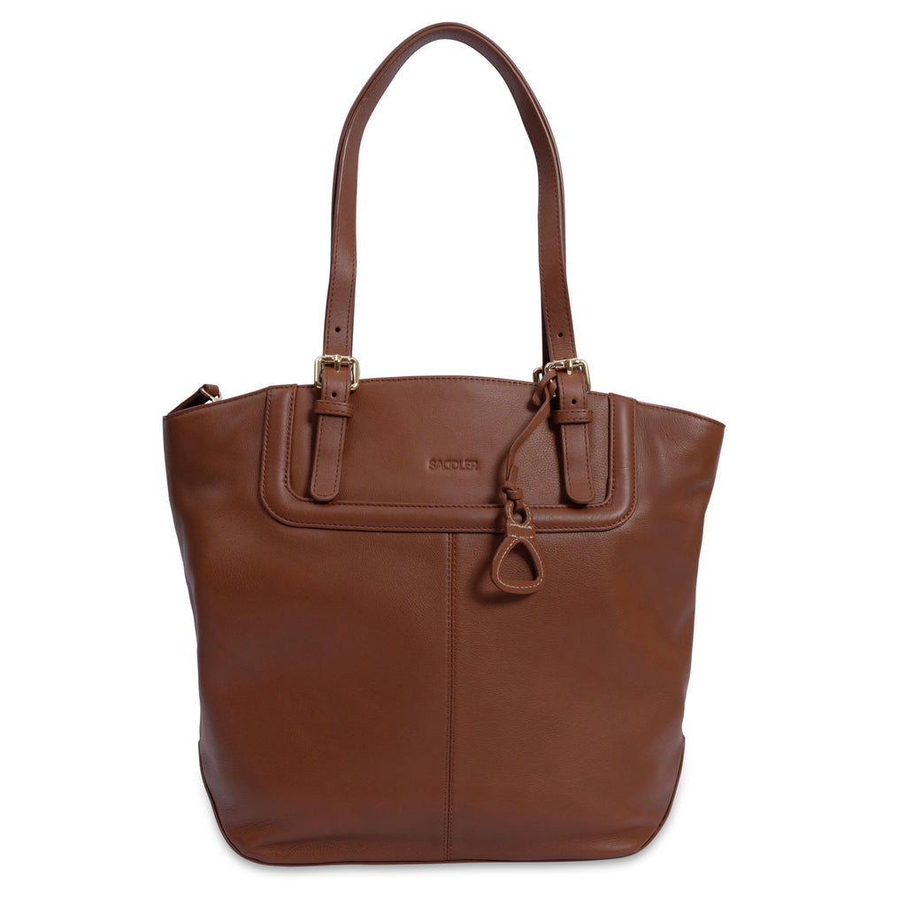 Sienna Zip Top Tote Shopper Bag for Women, Handmade by Saddler