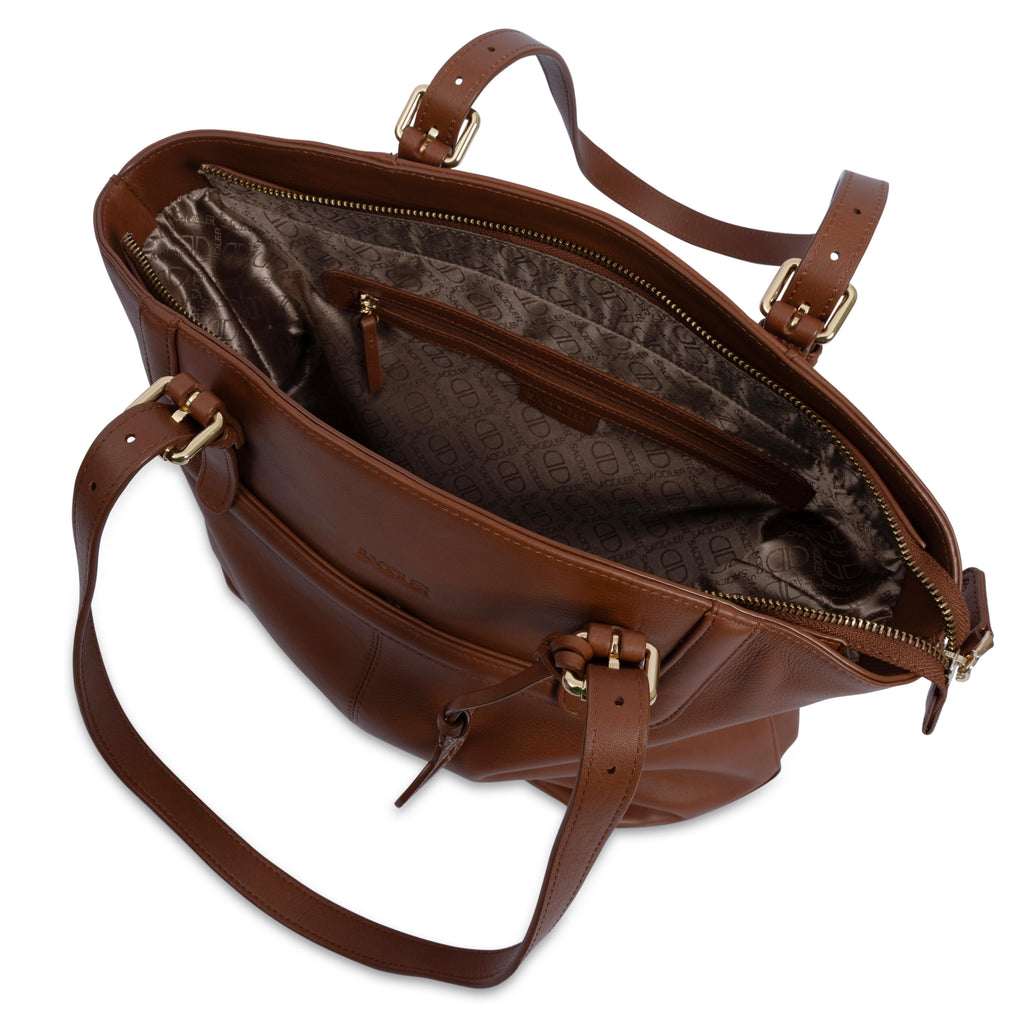 Sienna Zip Top Tote Shopper Bag for Women, Handmade by Saddler