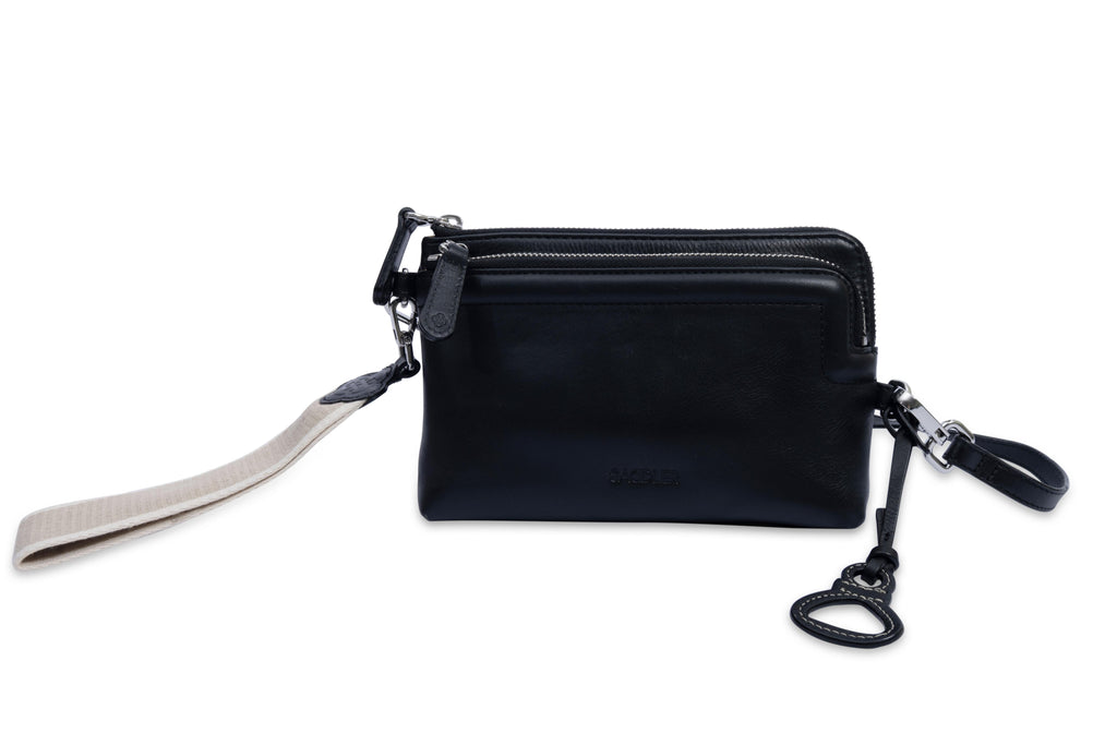 Heather Leather Clutch & Crossbody Bag, Handmade by Saddler, Versatile & Compact
