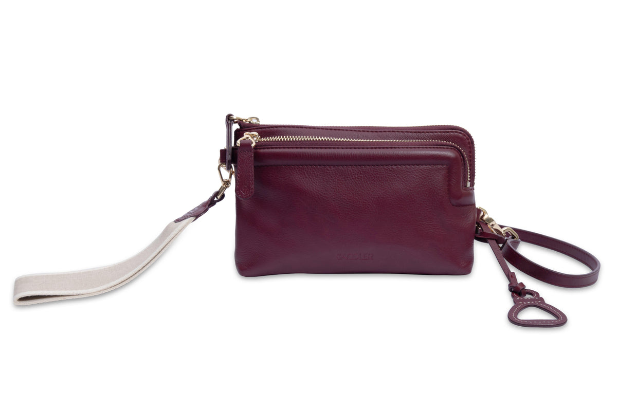 Heather Leather Clutch & Crossbody Bag, Handmade by Saddler, Versatile & Compact