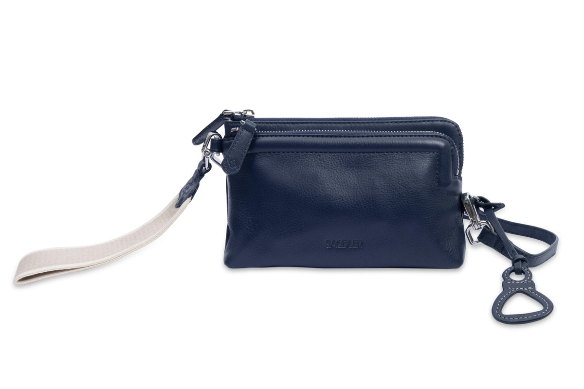 Heather Leather Clutch & Crossbody Bag, Handmade by Saddler, Versatile & Compact
