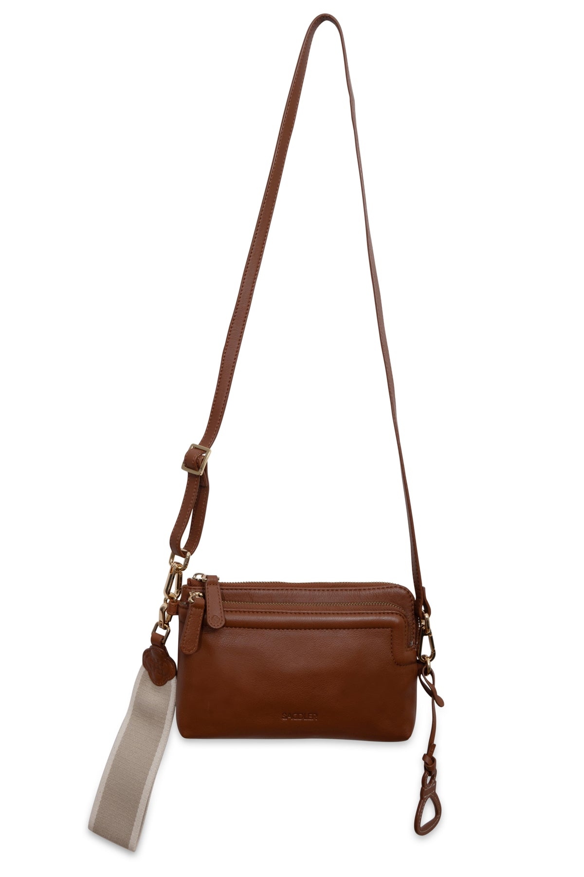 Heather Leather Clutch & Crossbody Bag, Handmade by Saddler, Versatile & Compact