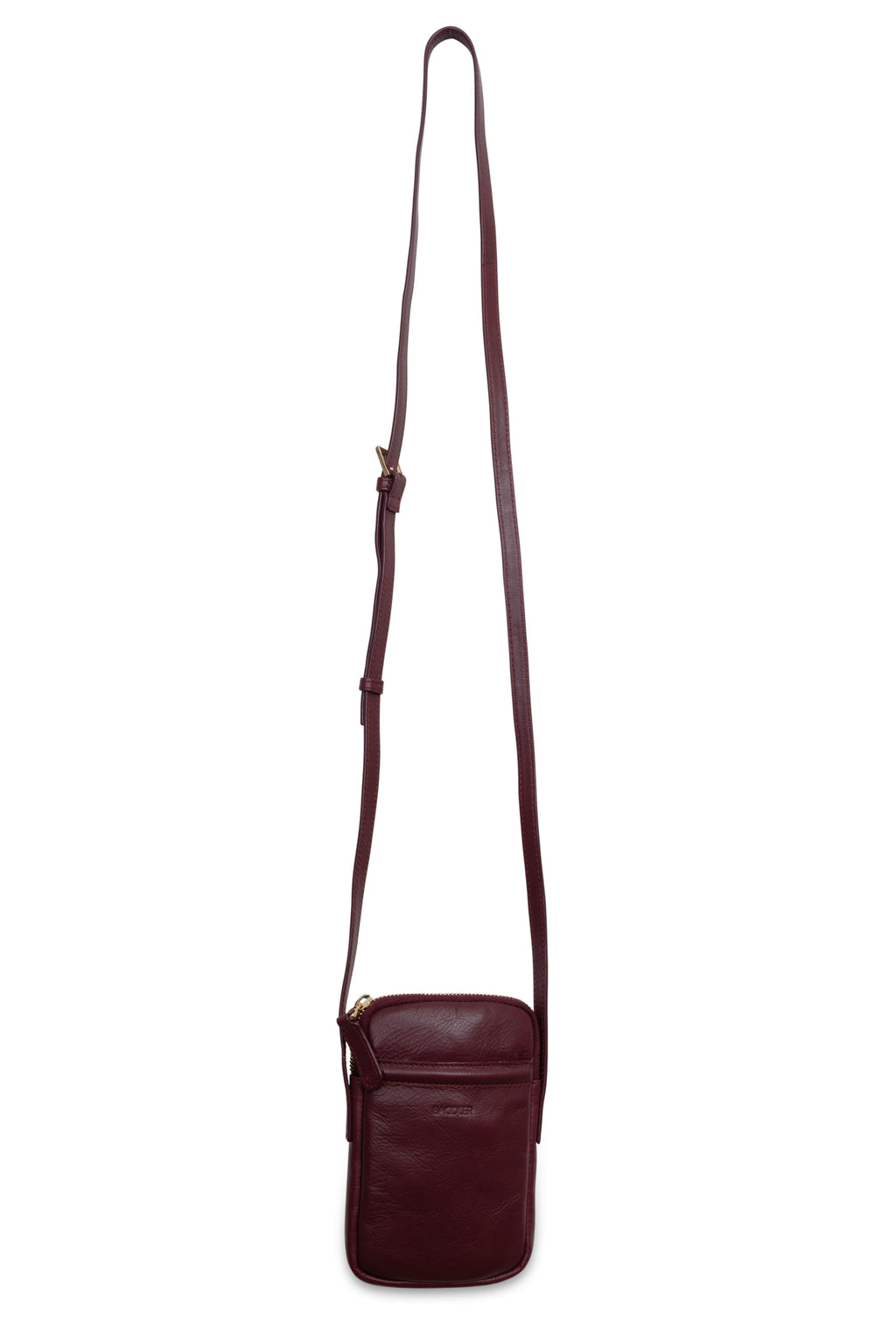 SADDLER "Margot" Real Leather Crossbody Zip Top RFID Phone Pouch, Gift Boxed