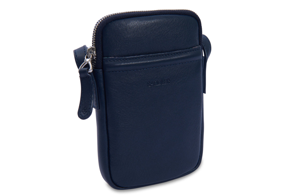SADDLER "Margot" Real Leather Crossbody Zip Top RFID Phone Pouch, Gift Boxed