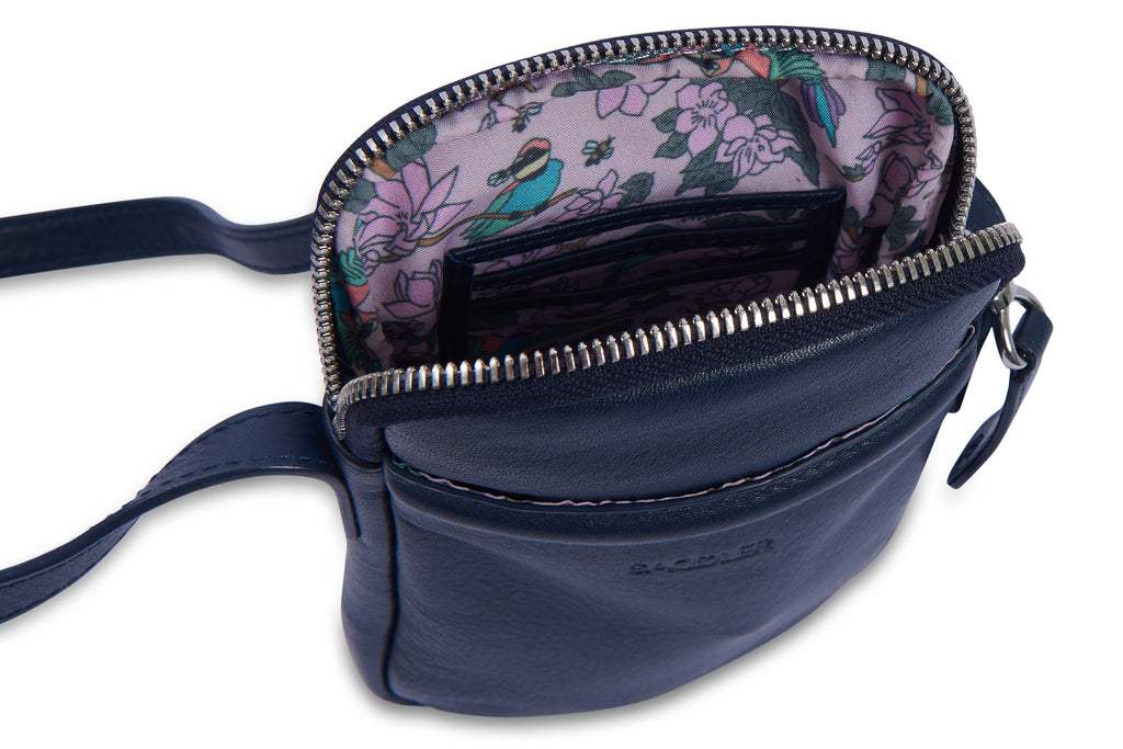 SADDLER "Margot" Real Leather Crossbody Zip Top RFID Phone Pouch, Gift Boxed