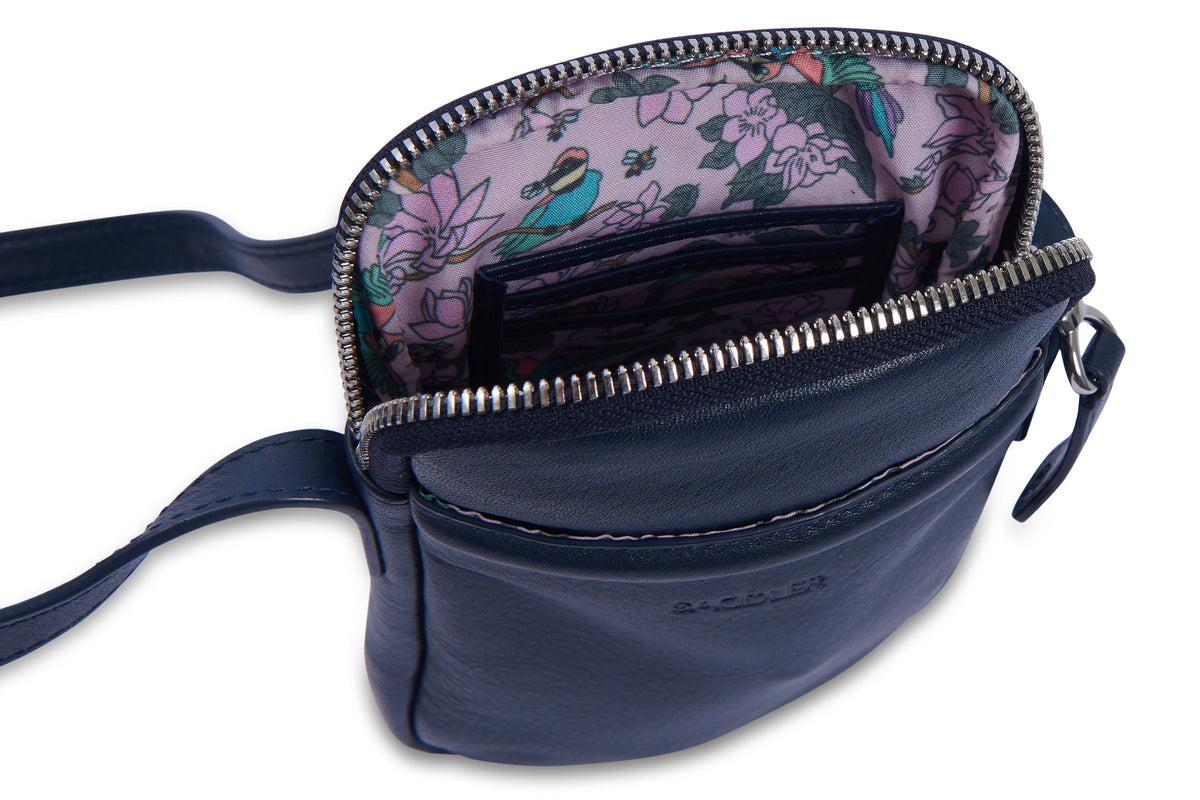 SADDLER "Margot" Real Leather Crossbody Zip Top RFID Phone Pouch, Gift Boxed