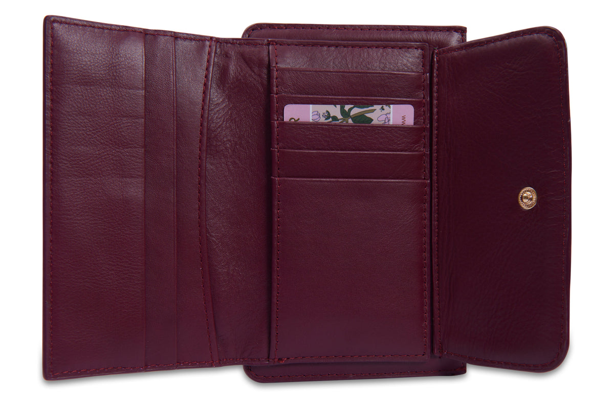 SADDLER "Marion" Bifold Real Leather Card Wallet with Zip Top Coin Purse (Gift Boxed)