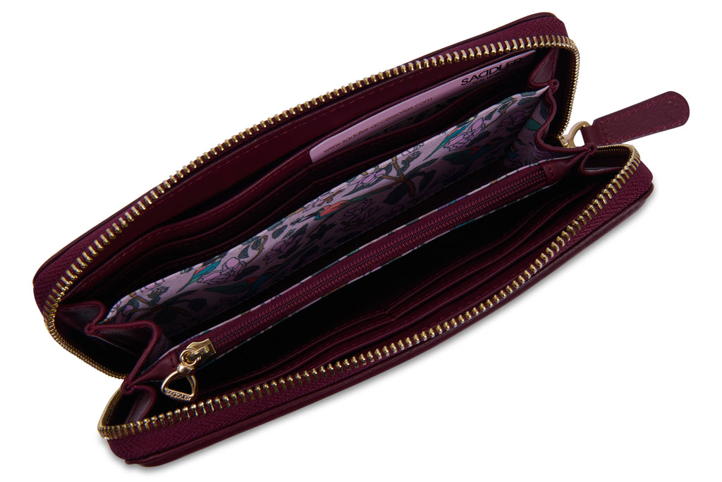 SADDLER "Beatrice" RFID Long Zipper Real Leather Purse (Gift Boxed)