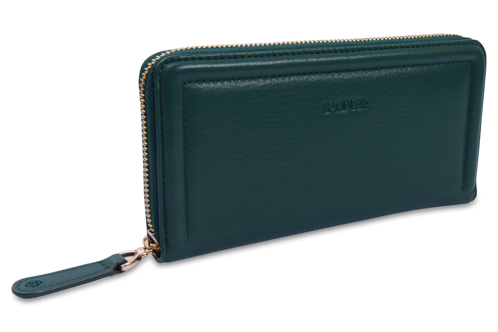 SADDLER "Beatrice" RFID Long Zipper Real Leather Purse (Gift Boxed)