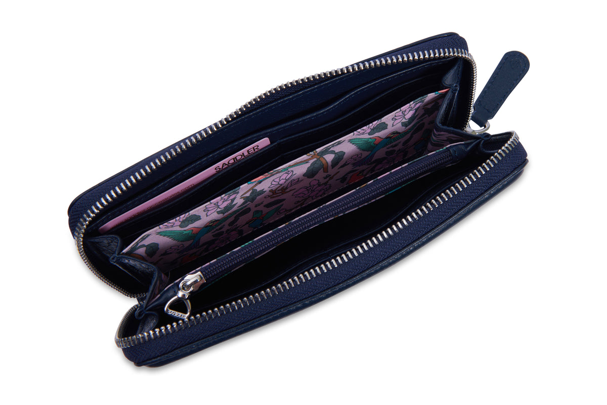 SADDLER "Beatrice" RFID Long Zipper Real Leather Purse (Gift Boxed)