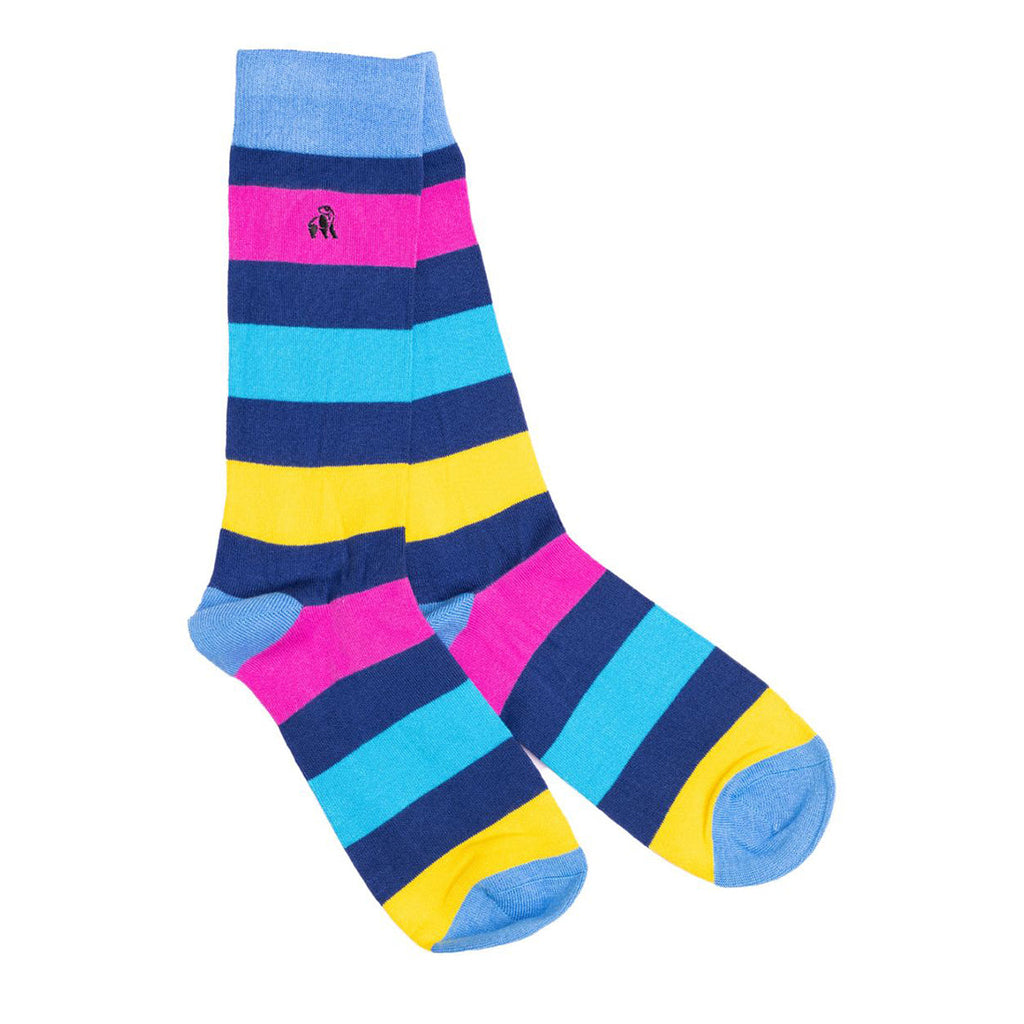 Neon Stripe Bamboo-Blend Socks
