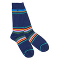 Royal Blue Multi Stripe Bamboo-Blend Socks