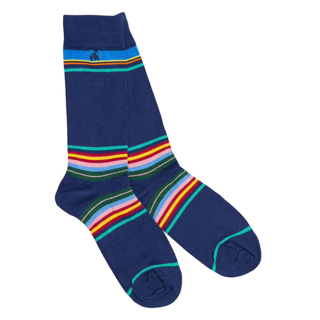 Royal Blue Multi Stripe Bamboo-Blend Socks