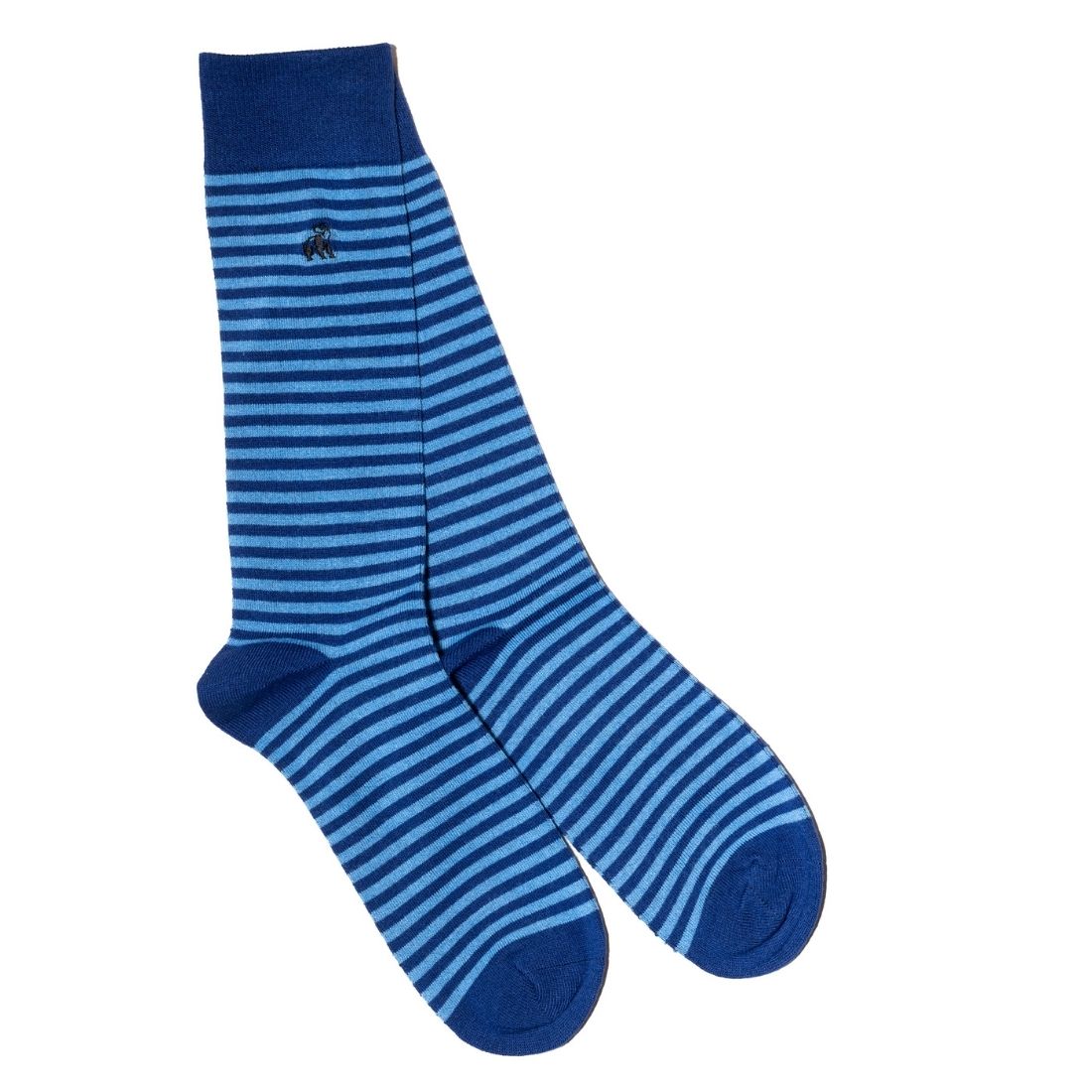 Sky Blue Narrow Striped Bamboo-Blend Socks