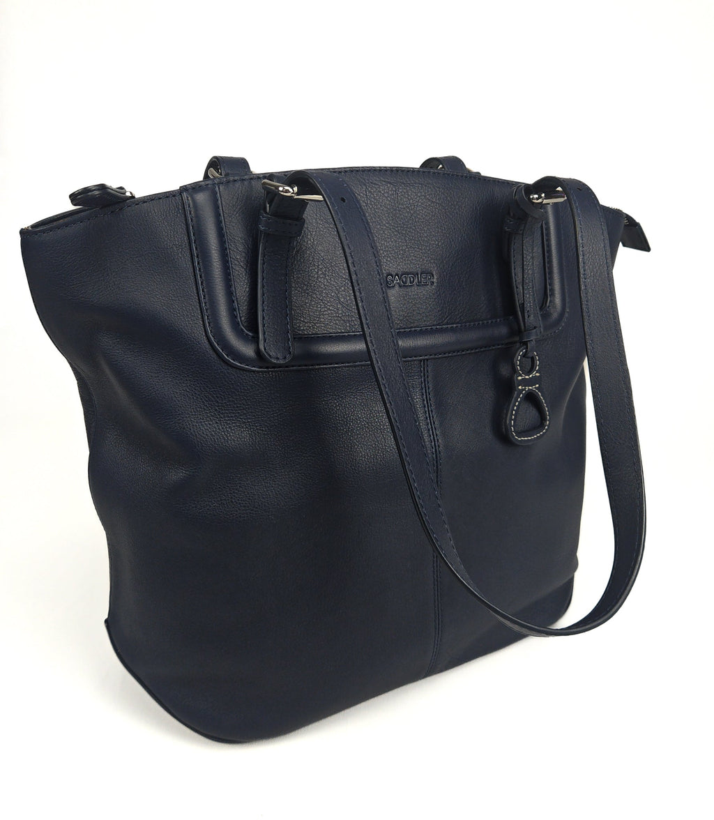 Sienna Zip Top Tote Shopper Bag for Women, Handmade by Saddler