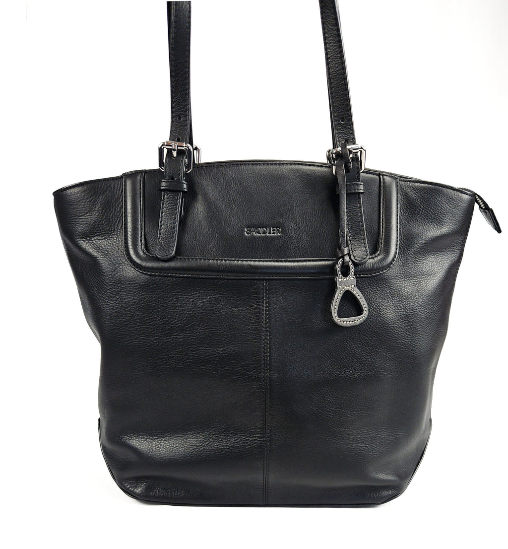 Sienna Zip Top Tote Shopper Bag for Women, Handmade by Saddler