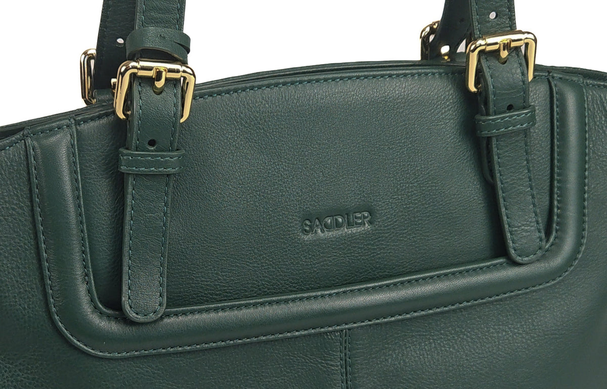 Sienna Zip Top Tote Shopper Bag for Women, Handmade by Saddler