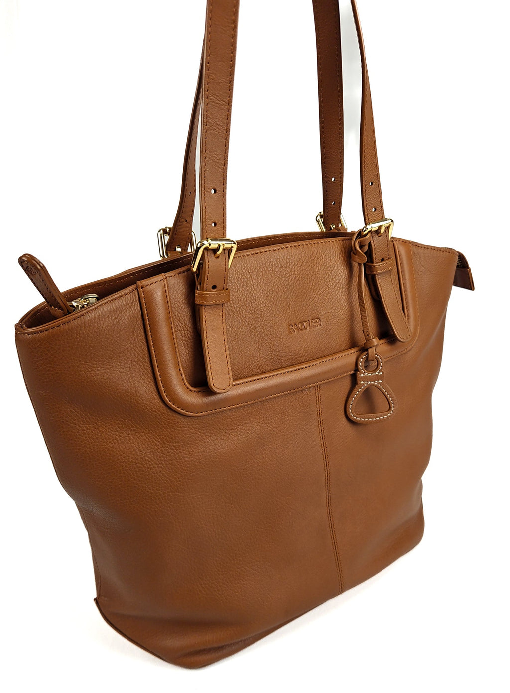 Sienna Zip Top Tote Shopper Bag for Women, Handmade by Saddler